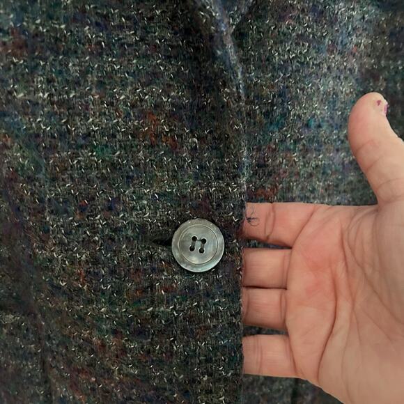 Liz Claiborne Collection VTG Wool Tweed Blazer Women's 10 Grey U.S.A. Classic - Picture 4 of 9
